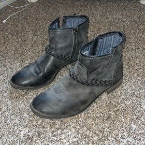 Distressed Dark Grey Booties